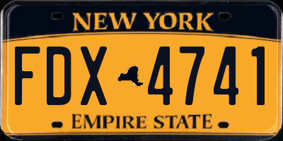 NY license plate FDX4741