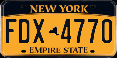 NY license plate FDX4770