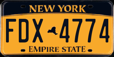 NY license plate FDX4774
