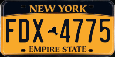 NY license plate FDX4775