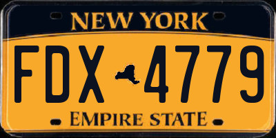 NY license plate FDX4779