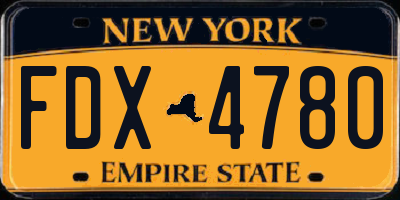 NY license plate FDX4780