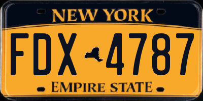 NY license plate FDX4787
