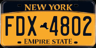 NY license plate FDX4802