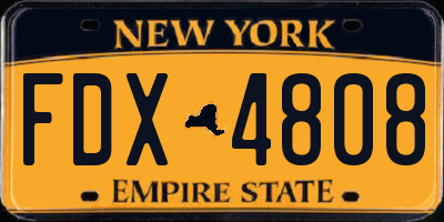 NY license plate FDX4808