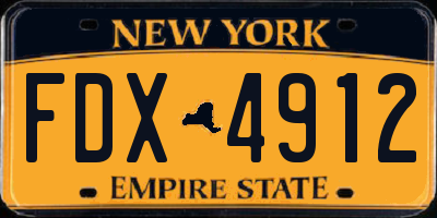 NY license plate FDX4912