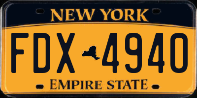 NY license plate FDX4940