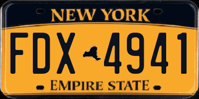 NY license plate FDX4941