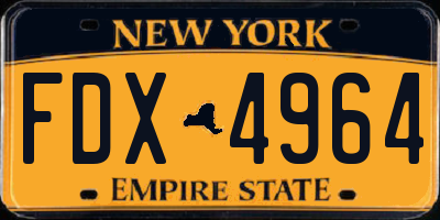 NY license plate FDX4964