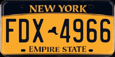 NY license plate FDX4966