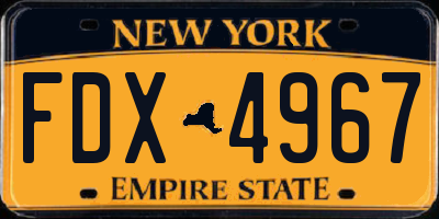 NY license plate FDX4967
