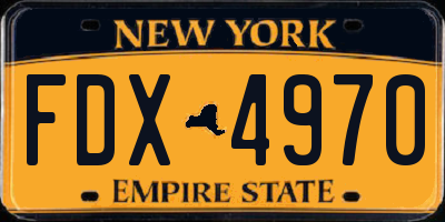 NY license plate FDX4970