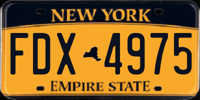 NY license plate FDX4975