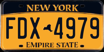 NY license plate FDX4979