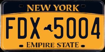 NY license plate FDX5004