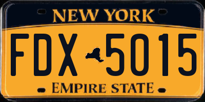 NY license plate FDX5015