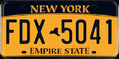 NY license plate FDX5041