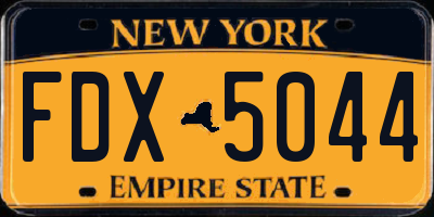 NY license plate FDX5044