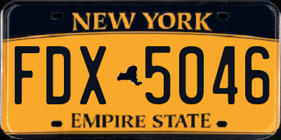 NY license plate FDX5046