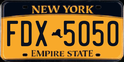 NY license plate FDX5050