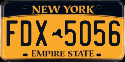 NY license plate FDX5056