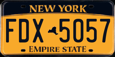 NY license plate FDX5057