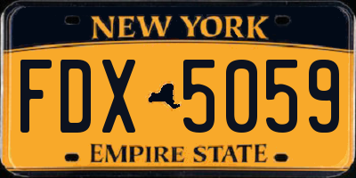 NY license plate FDX5059