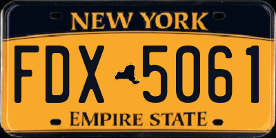 NY license plate FDX5061