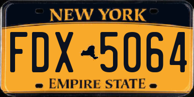 NY license plate FDX5064