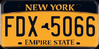 NY license plate FDX5066