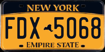 NY license plate FDX5068