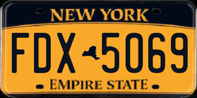 NY license plate FDX5069
