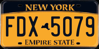 NY license plate FDX5079