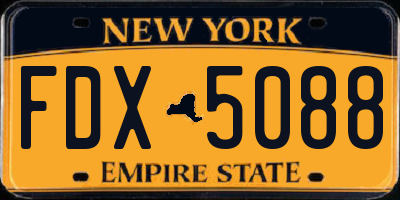 NY license plate FDX5088