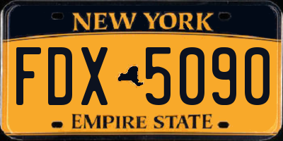 NY license plate FDX5090