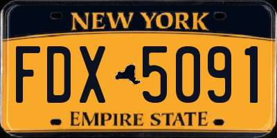 NY license plate FDX5091