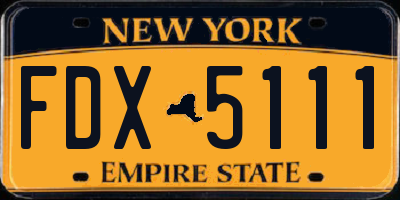 NY license plate FDX5111
