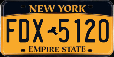 NY license plate FDX5120