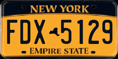 NY license plate FDX5129