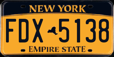 NY license plate FDX5138