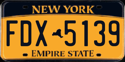 NY license plate FDX5139