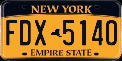 NY license plate FDX5140