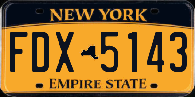 NY license plate FDX5143