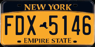 NY license plate FDX5146