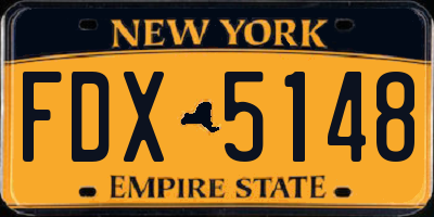 NY license plate FDX5148