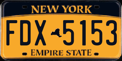 NY license plate FDX5153