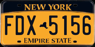 NY license plate FDX5156