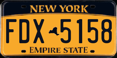 NY license plate FDX5158