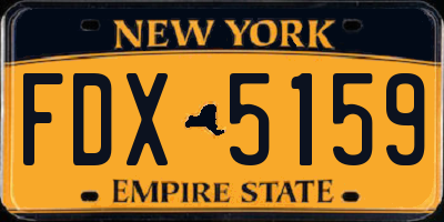 NY license plate FDX5159