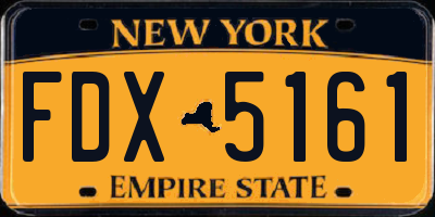 NY license plate FDX5161